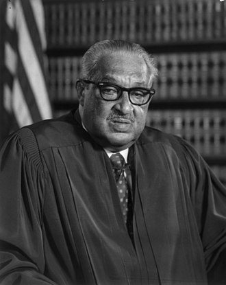 Thurgood Marshall, in office August 30, 1967 – October 1, 1991, nominated by	Lyndon B. Johnson, Democrat