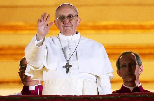 Pope Francis waving