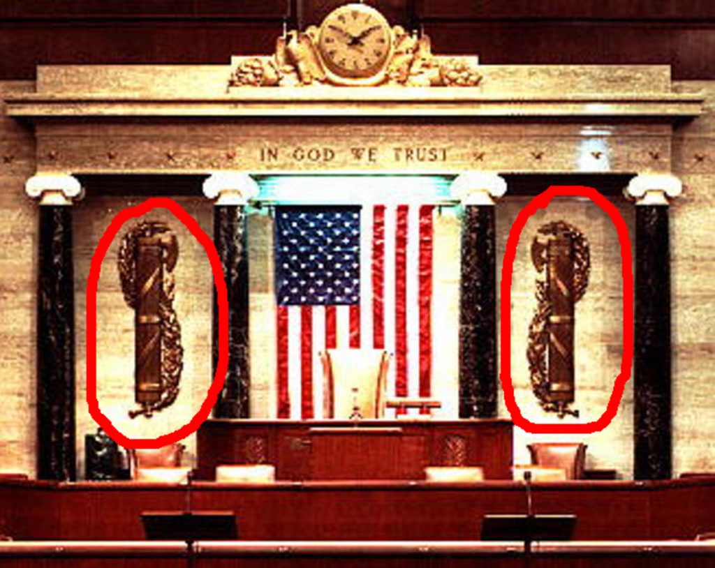Roman fasces in the house of representitives