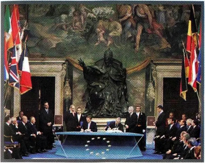 Signing European Constitution Treaty